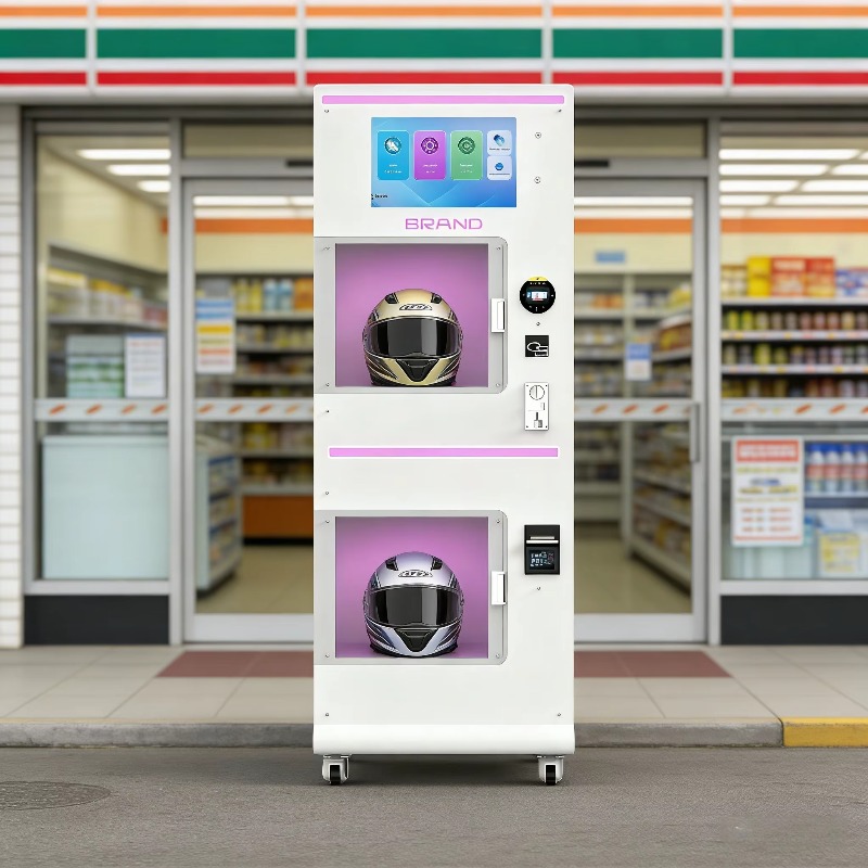 Custom Double Warehouse Helmet - Vending Machine Qr Code ulasan dan harga